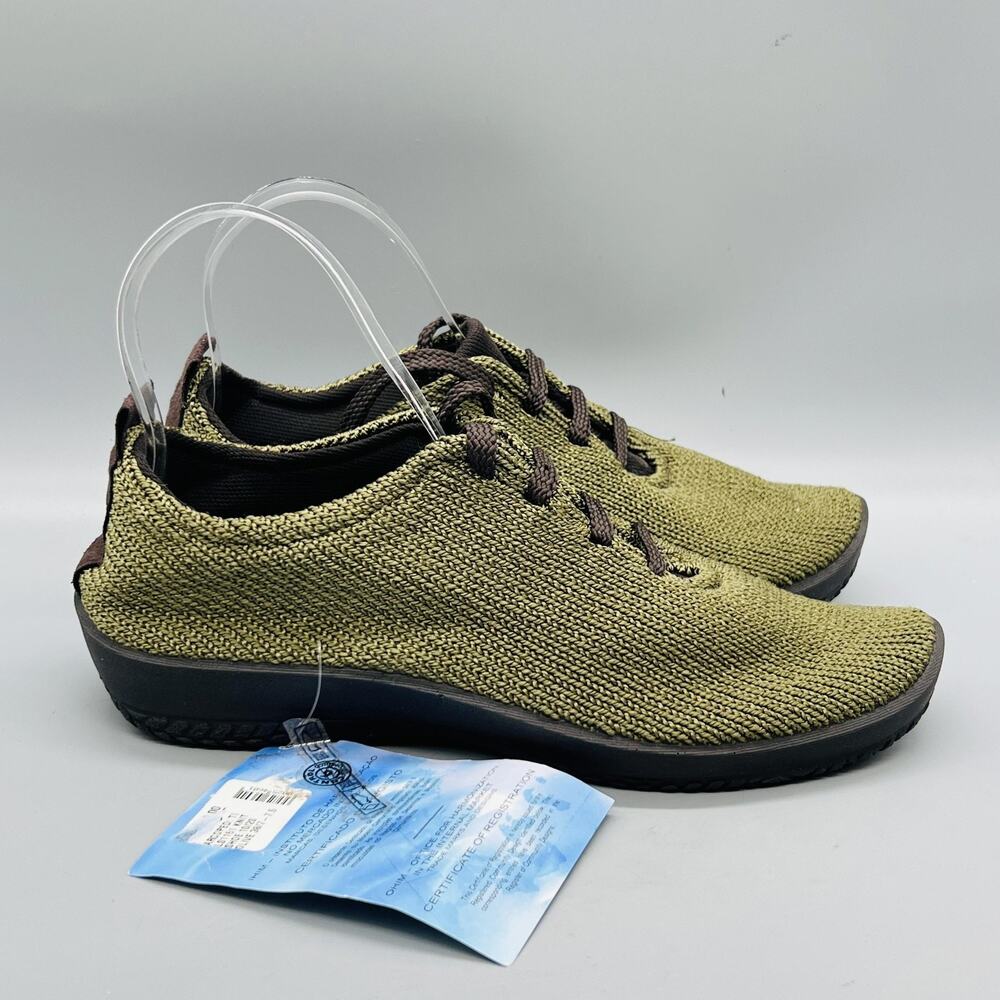 Arcopedico Shoes Womens 8 Green Knit Lace Up Walking Sneakers Casual Comfort